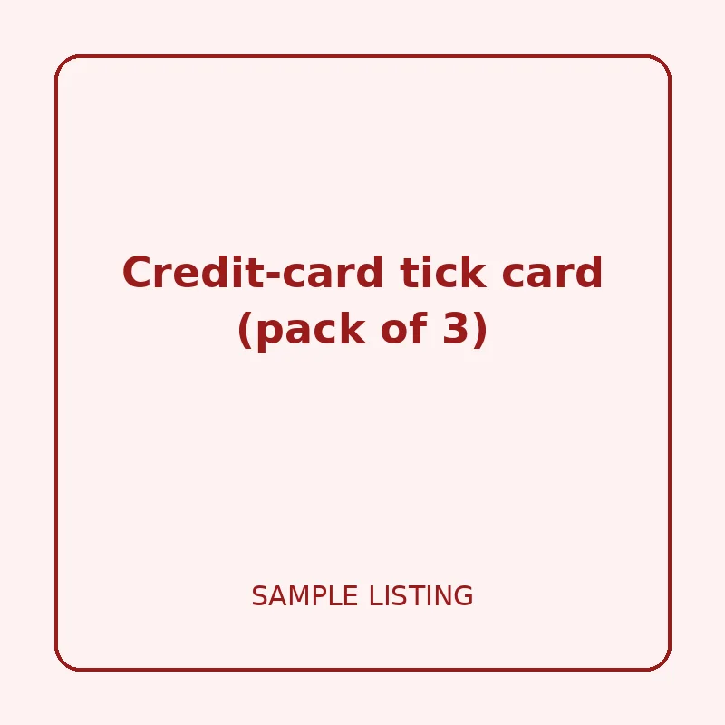 Credit-card tick card (pack of 3) - Sample Pocket